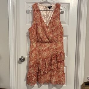 Express Women's Orange Ruffle Mini Dress